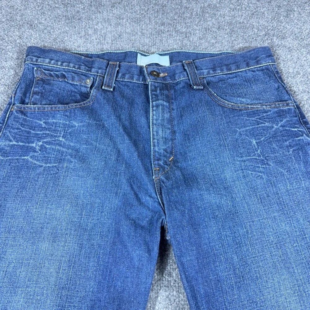 Levis SilverTab Mens Straight Leg Jeans Medium Wash Blue Denim 247M Tag 35 Waist